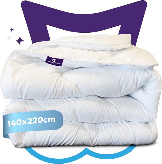 Slaapspeciaal All year dekbed enkel - Essential White Series - 140x220 - Dekbed Geschikt Voor Alle Seizoenen - Zomerdekbed & Winterdekbed - Anti Allergie - Hoogwaardige Ultra Soft - Hotelkwaliteit - Eenpersoons Dekbed Extra Lang van Slaapspeciaal
