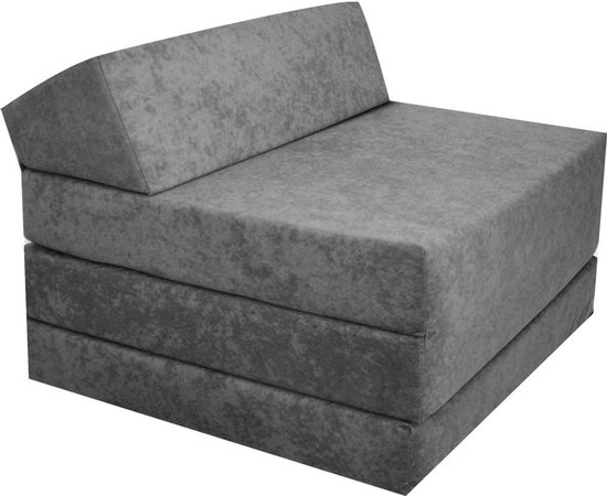 Slaapstoel - Uitklapbaar matras - Gasten Opvangen - Drievoudig Opvouwbaar - 200 x 70 cm - Grijs