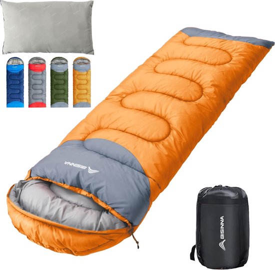 Slaapzak, 1,9 kg, 4 seizoenen, waterdichte warme dekenslaapzak met compressiezak voor volwassenen, dames, heren, outdoor, kamperen, wandelen, rugzakreizen van Merkloos
