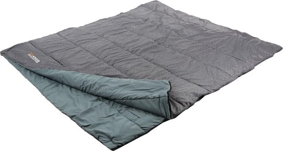 Slaapzak 2 slaapzakken uniseks volwassenen grijs Maui - kamperen hiking Outdoor van Merkloos