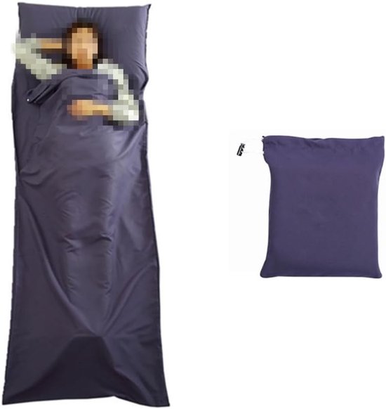Slaapzak 210x75 cm met Beddegoed en Voering voor Reizen, Inclusief Kussencompartiment, Ideaal voor Kamperen, Wandelen en Bergbeklimmen