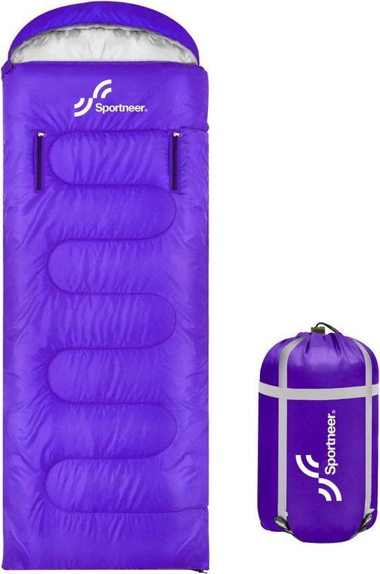 Slaapzak, 220 x 84 cm, draagbare 4-seizoenenslaapzak met ritssluiting voor armen en voeten, voor kinderen en volwassenen, kamperen, wandelen, reizen van Forceatt