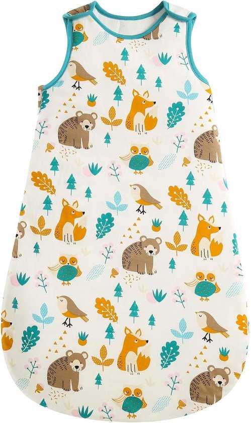 Slaapzak 25 TOG van 100% katoen - Baby winterslaapzak kinderslaapzak - Geboorte tot 18 maanden - Dierenwereld - 12 tot 18 maanden
