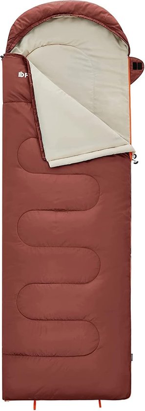 Slaapzak, 3-4 seizoenen, dekenslaapzak, lichtgewicht, warm en waterdicht, voor volwassenen en kinderen, voor kamperen, wandelen en reizen (bruin, L 1,2 kg) van Forceatt
