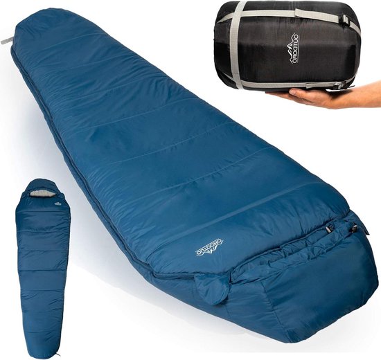 Slaapzak 3-4 seizoenen voor outdoor & camping in de lente herfst & winter - voor volwassenen dames & heren - geringe pakmaat (blauw) Slaapzak voor camping van Unigear