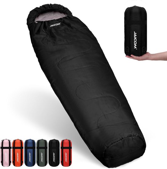 Slaapzak, 3 seizoenen, ultralichte mummieslaapzak [800 g], slaapzak kleine verpakkingsmaat & volwassenen - outdoor, camping, trekking, indoor van Lumaland