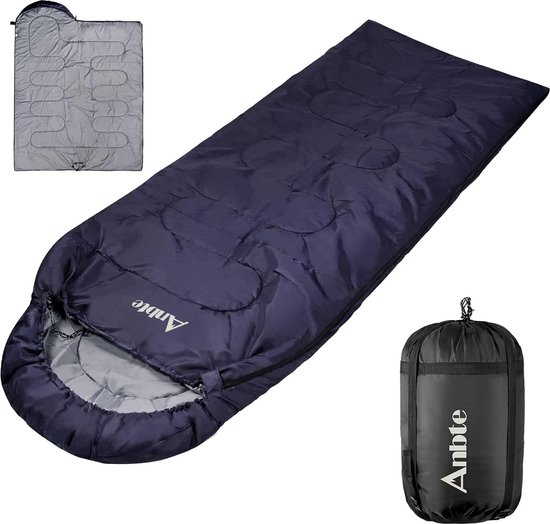Slaapzak, 3 tot 4 seizoenen, dekenslaapzak, 230 x 84 cm, slaapzak, in 5 °C tot 15 °C, warme mummieslaapzak, lichtgewicht, waterdicht, voor volwassenen, camping, reizen, outdoor-activiteiten