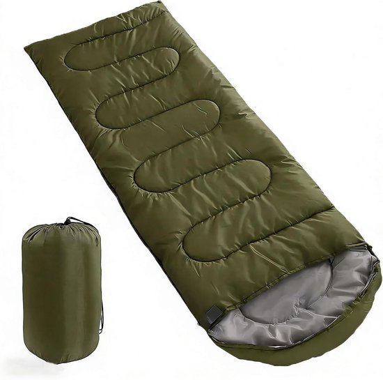 Slaapzak 4 seizoenen - Kampeer slaapzak - Outdoor avonturen - Waterdicht ademend - 210x75 cm - Legergroen