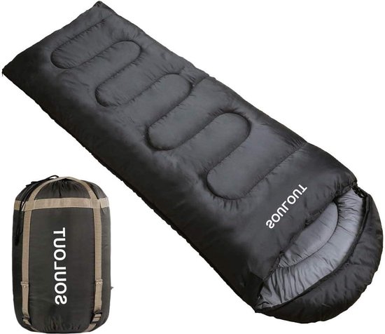 Slaapzak 4 seizoenen warm koud - lichtgewicht draagbare waterdichte slaapzak met compressiezak - volwassenen en kinderen - kamperen backpacken Sleeping Bag van Fluired