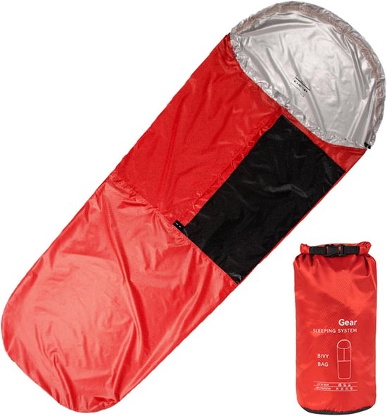 Slaapzak Afdekking - Isolatie Hoes - Winter Kamperen - Vocht Vuil Bescherming - 85x220 cm - Zwart Rood