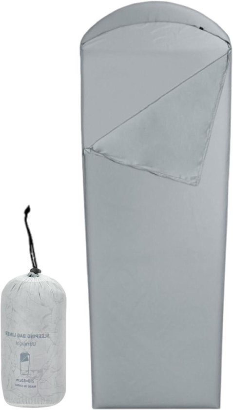 Slaapzak Binnenzak - Reislaken Hoes - Kamperen en Reizen - Verbeterde Hygiëne - 210 x 80 cm - Grijs