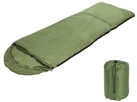 Slaapzak Blauw of Groen 210 x 75 cm Dekenslaapzak 950 g Ultra Licht Synthetisch Vezel voor Kamperen en Buitenactiviteiten