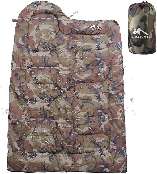 Slaapzak Buiten - Kampeerzak Warm - Kamperen en Wandelen - Waterdicht Polyester - 220x70cm - Camouflage
