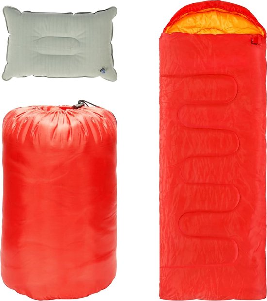 Slaapzak Buiten met Kussen - Lichtgewicht Waterdichte 4 Seizoenen Enkel Persoon - Koud Warm Weer Kamperen Wandelen Backpacking Reizen van Slaapza
