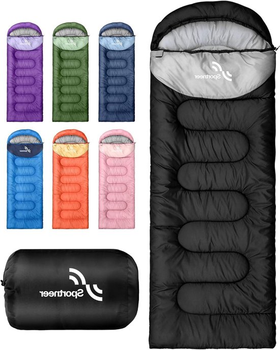 Slaapzak Camping - Outdoor Slaapzak - Kamperen en Reizen - Lichtgewicht en Compact - 220x80cm - Zwart