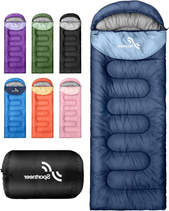 Slaapzak Camping - Outdoor Slaapzak - Kamperen en Wandelen - Waterafstotende Buitenlaag - 220 x 80 cm - Blauw