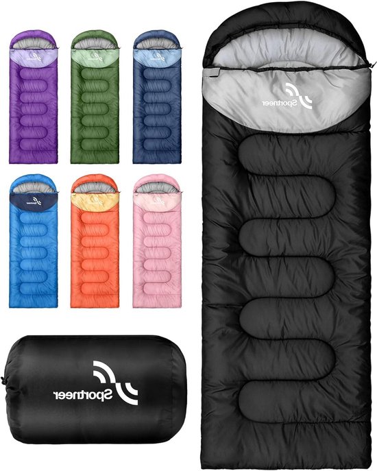 Slaapzak Camping - Outdoor Slaapzak - Kamperen Wandelen - Lichtgewicht Compact - 220x80cm - Zwart
