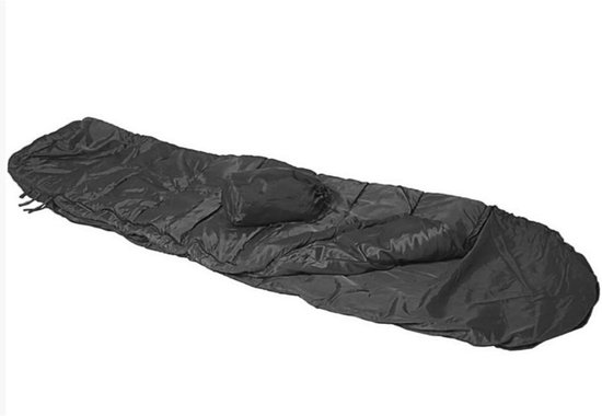 Slaapzak Commando - Mummy slaapzak - Outdoor kamperen - Waterafstotend materiaal - 225 x 76 x 55 cm - Zwart van Merkloos