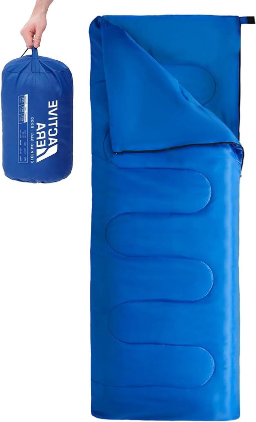 Slaapzak Dekbedmodel - Luchtbed Slaapzak - Kamperen Reizen - 200 GSM Vulling - 190 x 75 cm - Blauw van Merkloos