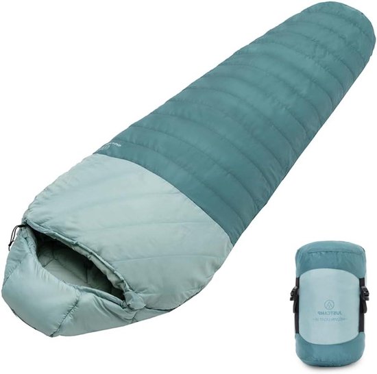 Slaapzak - Dekenmodel - Kamperen Outdoor - Lichtgewicht Compact - Tot 200cm - Munt