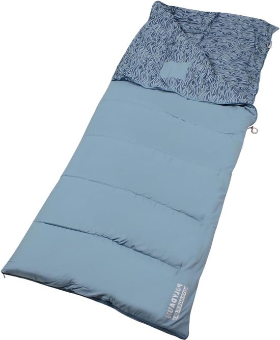 Slaapzak - Dekenslaapzak - Kamperen en outdoor - Aanritsbaar met tweede slaapzak - 80x210 cm - Blauw