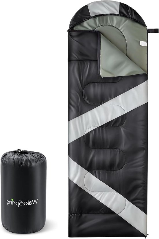 Slaapzak Dekenslaapzak - Outdoor Slaapzak - Kamperen en Reizen - Verbindbaar voor twee - 190x30x75 cm - Zwart