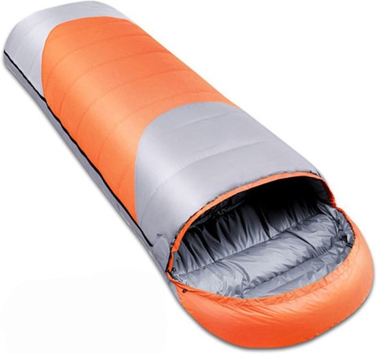 Slaapzak Dons Envelop - Kampeer Slaapzak - Buiten Kamperen - Waterdicht Ademend - One Size - Oranje