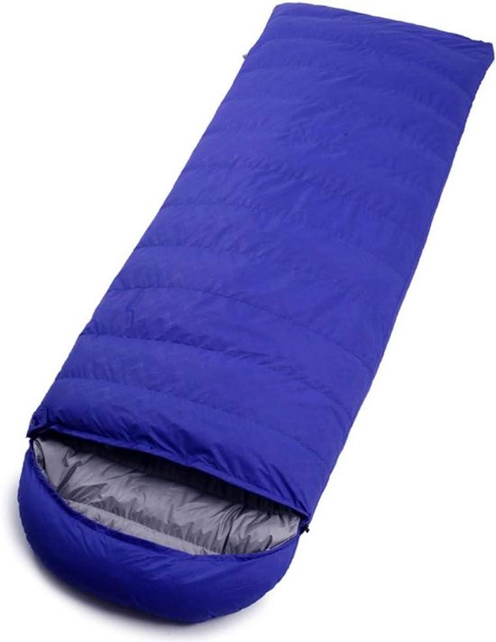 Slaapzak - Dons mummy - Kamperen en wandelen - Ultralicht en waterdicht - 210 x 80 cm - Blauw