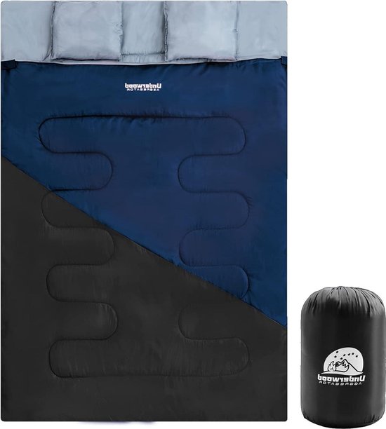 Slaapzak Dubbel voor kamperen- Kinderen en Wandelen - Lichtgewicht Winterslaapzak - Waterdichte Slaapzak met 2 Persoon voor Volwassenen Vrouwen van. van De Waard