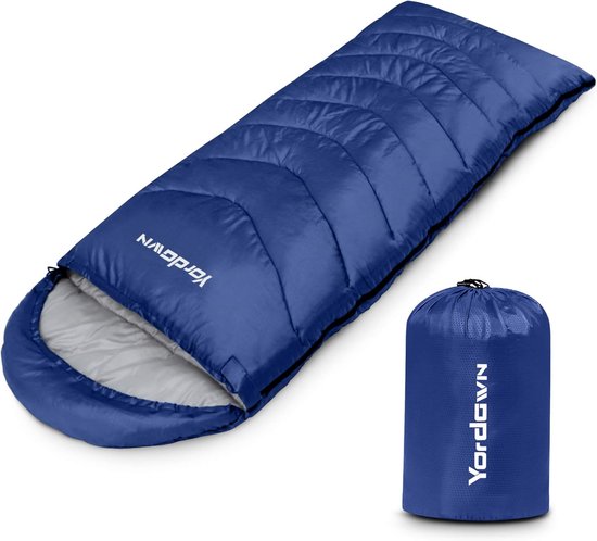 Slaapzak - Enkele slaapzak - Kamperen wandelen - Waterdicht lichtgewicht - Tot 220cm - Donkerblauw