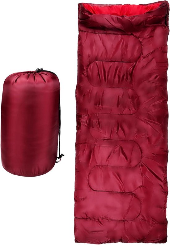 Slaapzak Envelop - Deken Slaapzak - Kamperen Festival - Volledig Uitritsbaar - 190 x 72 cm - Rood