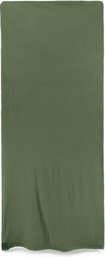 Slaapzak fleece deken voor wandelen en camping - legergroen (180x80cm) van Merkloos