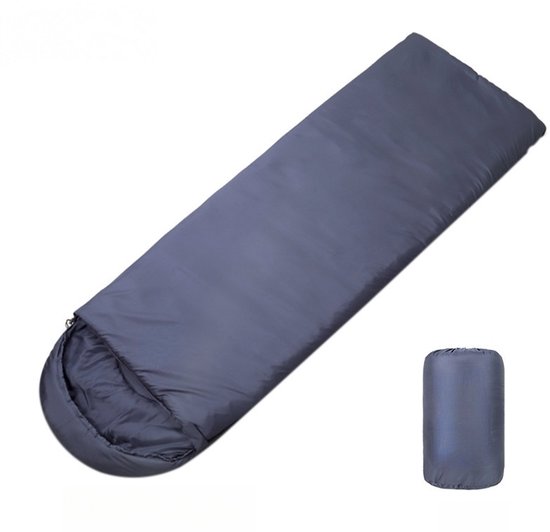 Slaapzak in envelopstijl voor kamperen en reizen in de buitenlucht, warme katoenen slaapzak voor de winter, ultralicht en draagbaar,Smogblauw van Merkloos