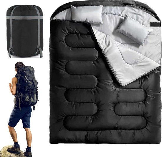 Slaapzak - Kampeer deken - Outdoor avontuur - Ventilatie controle - 150 x 220 cm - Zwart