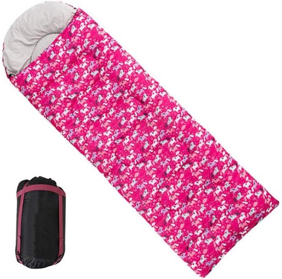 Slaapzak - Kampeerslaapzak Envelop - Kamperen en Wandelen - Met Capuchon en Kussen - Niet gespecificeerd - Roze