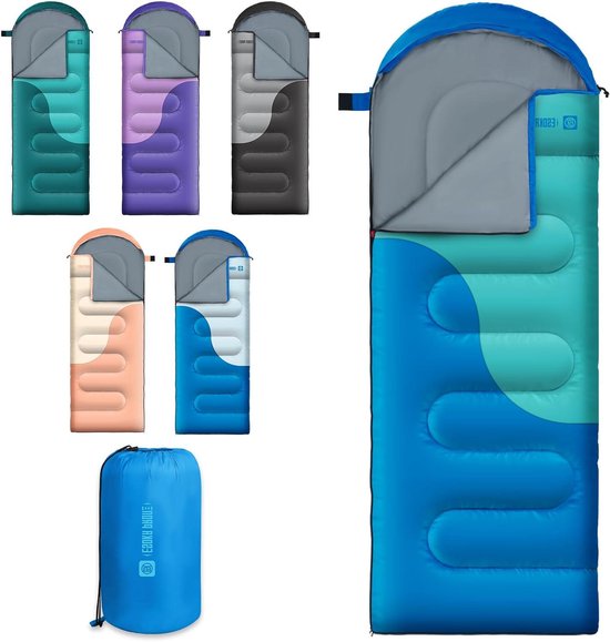 Slaapzak - Kampeerzak - Buiten slapen - Waterdicht ripstop polyester - 200x80 cm - Azure