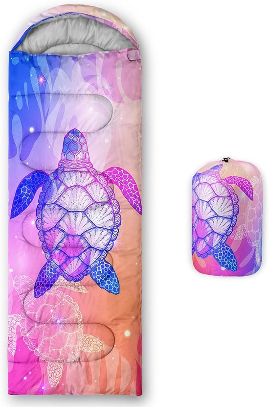 Slaapzak - Kampeerzak - Buitenactiviteiten - Waterdicht - 228x79 cm - Zeeschildpad