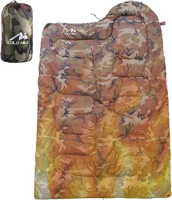 Slaapzak - Kampeerzak - Buitenavontuur - Compressiezak inclusief - 220 x 70 cm - Camouflage