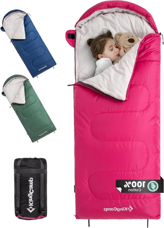 Slaapzak - Kampeerzak - Kamperen en Reizen - Lichtgewicht en Compact - 165x70 cm - Roze