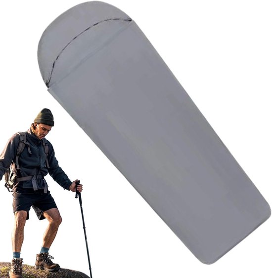Slaapzak - Kampeerzak - Kamperen en reizen - Lichtgewicht en waterdicht - 210 x 80 cm - Grijs