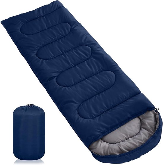 Slaapzak - Kampeerzak Outdoor - Kamperen en Reizen - Waterdicht en Lichtgewicht - 220x85 cm - Donkerblauw