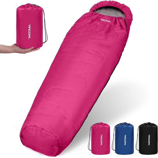 Slaapzak - Kampeerzak - Outdoor recreatie - Compact en lichtgewicht - 210 x 75cm - Roze