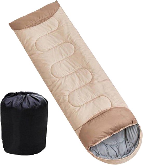 Slaapzak - Kampeerzak Rugzak - Kamperen Outdoor - Waterdicht Ademend - 190 x 75 cm - Kaki