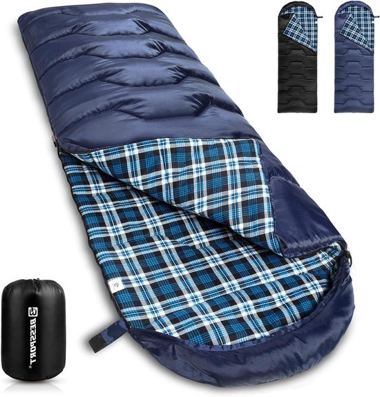 Slaapzak Kamperen - Outdoor Slaapzak - Buiten Overnachten - Waterafstotend Ripstop - 210 x 80 cm - Marineblauw