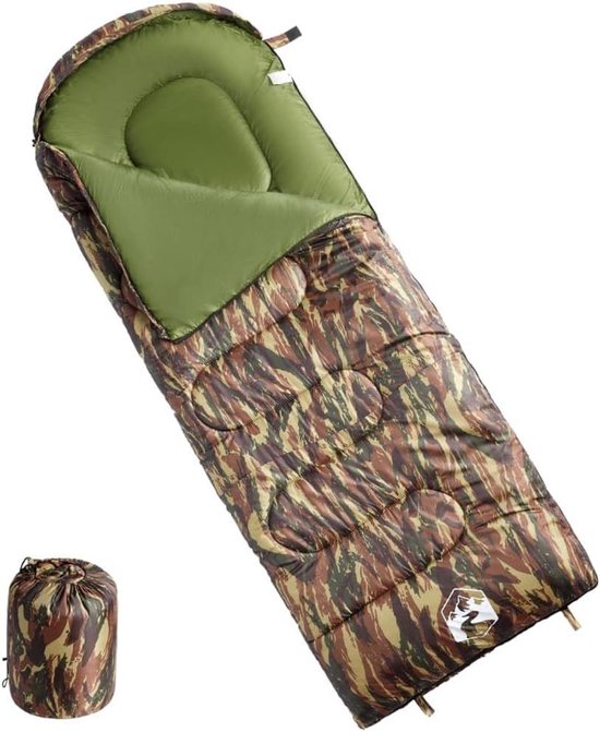 Slaapzak Kamperen - Outdoor Slaapzak - Buiten Overnachten - Waterbestendige Buitenhoes - 220 x 83 cm - Camouflage