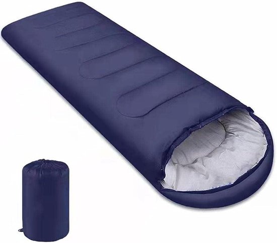 Slaapzak Katoen - Holle vezel - Buiten slapen - Gemakkelijk op te bergen - Volwassen formaat - Blauw