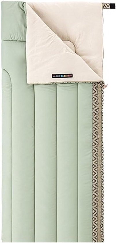 Slaapzak Katoen - Kampeerzak Envelop - Buiten slapen - Lichtgewicht draagbaar - 190 x 75 cm - Groen