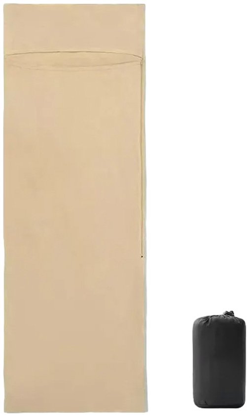 Slaapzak - Lichtgewicht slaapzakvoering - katoenen slaapzakvoering - 210x75cm katoenen slaapzakvoering - Opvouwbaar - Met kussenvak Kampeerslaapzak - Draagbare lichtgewicht rugzak - Katoenen reislaken - Voor kamperen-hostels- picknicks en wandelen van Merkloos