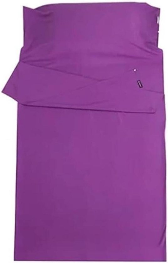 Slaapzak Liner - Draagbaar Laken - Reizen Kamperen - Ademend Katoen - 75x210cm - Paars