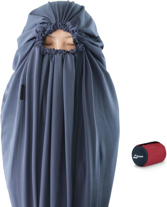Slaapzak Liner - Fleece Liner - Kamperen Reizen - Extra Warmte - 85x32 Inch - Donker Staal